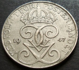 Cumpara ieftin Moneda istorica 5 ORE - SUEDIA, anul 1947 * cod 3018 = excelenta!, Europa, Fier