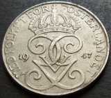 Cumpara ieftin Moneda istorica 5 ORE - SUEDIA, anul 1947 * cod 3018 = excelenta!, Europa, Fier