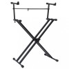 VidaXL Set suport dublu claviatură, cadru &icirc;n formă de X, negru