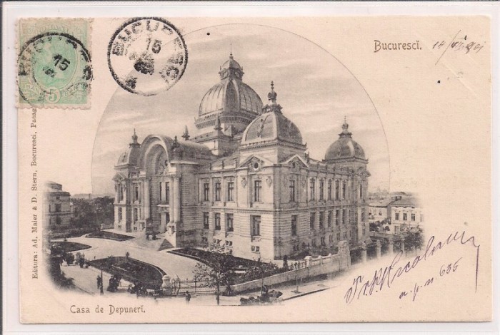 Carte postala circulata in anul 1901 Bucuresti