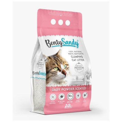 Benty Sandy, Asternut igienic pentru pisici, Baby Powder, 10l foto
