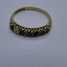 Inel din aur 9k cu diamant si pietre pretioase(899) foto