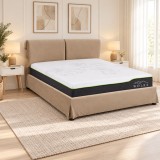 Pat Majestic 160x200 cm Tapitat Catifea Camel Somiera Inclusa (cod ML 1703)