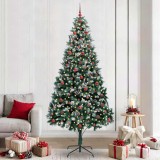 vidaXL Brad de Crăciun artificial Verde 240 cm PVC și Oțel și Plastic 3396282