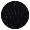 Covor baie SUPREME cerc WAVES, valuri, anti-alunecare, moale - negru, cerc 67 cm