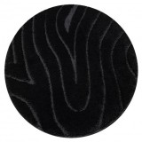 Covor baie SUPREME cerc WAVES, valuri, anti-alunecare, moale - negru, koło 50 cm