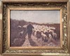 P. Gheorghiu-Păstor cu turma de oi, pictură f. veche pe p&acirc;nză, Scene gen, Ulei, Impresionism