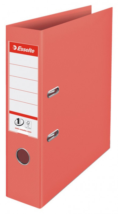 Biblioraft Esselte No.1 Power Colour&quot;breeze, Pp/pp, Partial Reciclat, Fsc, A4, 75 Mm, Corai