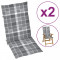Perne pentru scaun de grădină, 2 buc., gri carouri, 120x50x3 cm