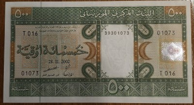 500 ouguiya 2002, Mauritania, UNC foto