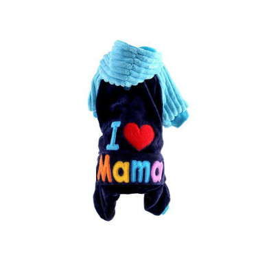 Bluza I Love Mama, calduroasa, pufoasa L Albastru foto