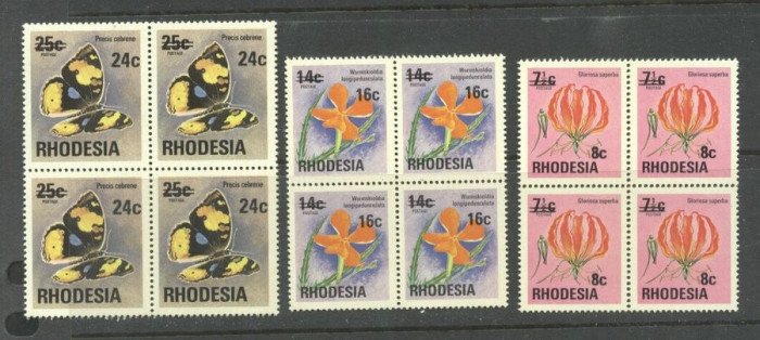 Rhodesia 1976 Definitives overprints x 4 MNH DC.113