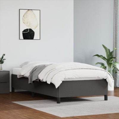 vidaXL Cadru de pat, gri, 90x200 cm, piele ecologică 347231 foto