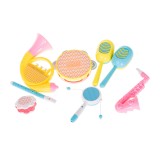 Set jucarii pentru copii, instrumente muzicale, trompeta flaut si tamburina