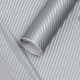 Folie colantare auto Carbon 3D - Argintiu (3m x 1,27m), AVEX