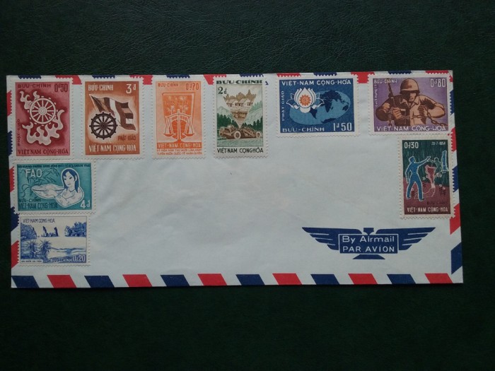 Plic par-avion cu timbre Vietnam-Sud-per.1960