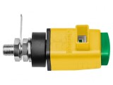 Clemă de laborator galben-verde 300VDC 16A nichel