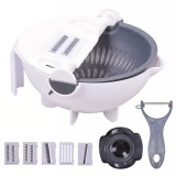 Taietor manual de legume,9 in 1 castron cu scurgatoare, ustensile detasabile