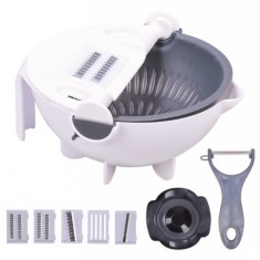 Taietor manual de legume,9 in 1 castron cu scurgatoare, ustensile detasabile
