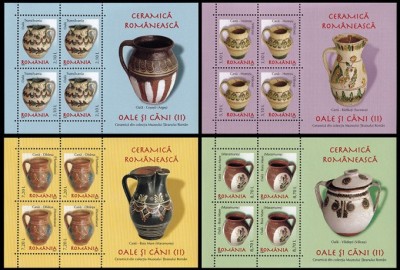 Romania 2007 - Ceramica romaneasca - oale si cani (II), minicoli, MNH - LP 1788a foto