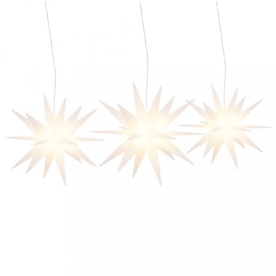 Lumini de Craciun cu LED-uri, 3 buc., alb, pliabil foto