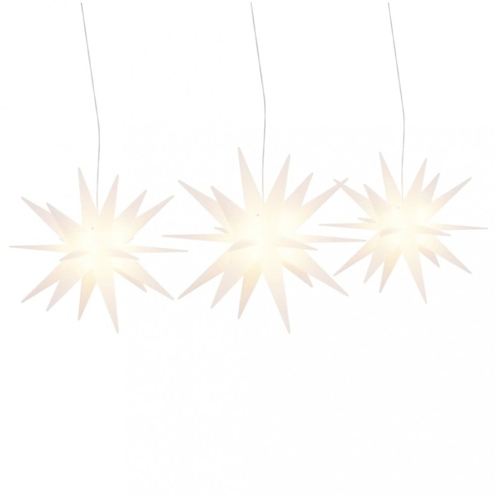 Lumini de Craciun cu LED-uri, 3 buc., alb, pliabil