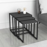 Satztisch Sunnfjord 3er Set Anthrazit [en.casa] HausGarden Leisure