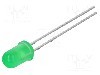 Dioda LED, 5mm, verde, 6,3...20mcd, 20mA, 2,1...2,4V, VISHAY - TLHG6420