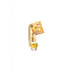 Odorizant auto in sticla cu snur si capac din lemn, aroma Vanilie 8 ml