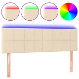 Cumpara ieftin Tablie de pat cu LED, crem, 144x5x78/88 cm, textil