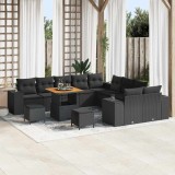 VidaXL Set de canapele pentru grădină 13 pcs Negru 80 x 80 x 71 cm