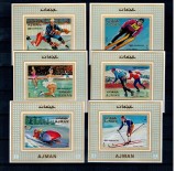 Ajman 1970 - Jocurile Olimpice Sapporo, serie colite nedantelate neuzate