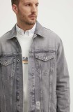 Pepe Jeans geacă din denim RELAXED JACKET bărbați, culoarea gri, de tranziție, PM402972UI3