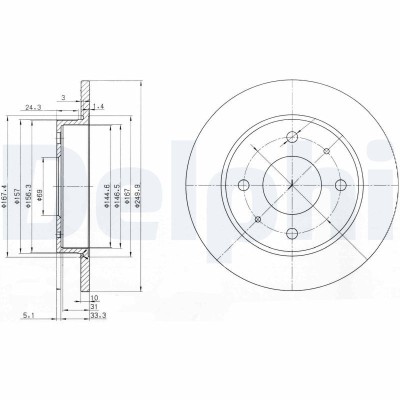 DELPHI BG3971 Disc frana foto