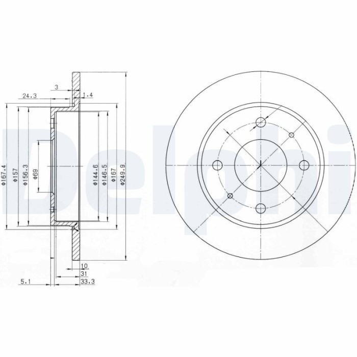 DELPHI BG3971 Disc frana