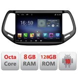 Navigatie dedicata Jeep Compass 2017 cu Android 10, 8GB RAM si 128GB