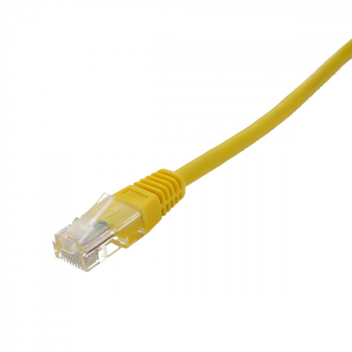 Cablu de retea U/UTP Well, cat5e, patch cord, 3m, galben