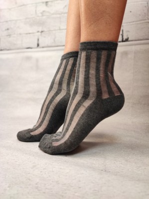 STK470-18 Sosete medii din bumbac ultrasox model cu dungi foto