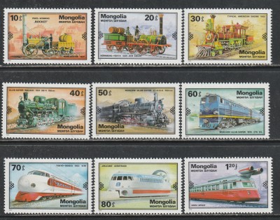 Mongolia 1979 - #293 Locomotive 9v MNH foto