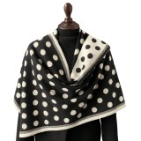 Cumpara ieftin Esarfa casmir buline alb-negru