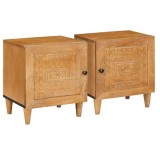 VidaXL Noptieră 2 pcs Maro deschis 40 x 33 x 46 cm Lemn masiv de mango