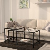 VidaXL Mese de ceai, 2 buc., transparent, sticlă securizată 331613