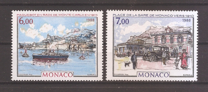 Monaco 1988 - Monaco &icirc;n Belle Epoque - Tablouri de Hubert Clerissi, MNH