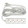 Prelungitor cu impamantare, 4 locasuri, lungime 5 m, Alb, 1 mmp, 10A, Oem