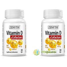Pachet Vitamina D3 &amp; Cofactors 30cps+30cps
