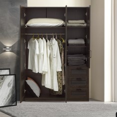 Dulap haine Finning 3 usi 3 sertare [en.casa] HausGarden Leisure