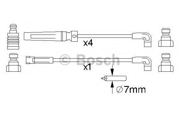 Set fise bujii DAEWOO CIELO (KLETN) (1995 - 1997) BOSCH 0 986 356 975