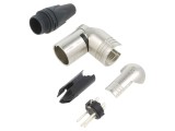 Conector XLR mufă tată PIN 4 unghi 90&deg; rotativ