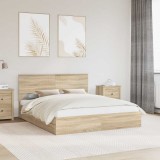 Cumpara ieftin Pat cu storage Stejar Sonoma 160 x 200 cm Lemn prelucrat