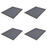 Set 4 Covorașe Ușă Gri 90x60 cm vidaXL, PVC Antialunecare, Interior/Exterior, Poliester